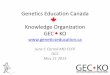 Genetics Education Canada Knowledge Organization GEC KO · Genetics Education Canada Knowledge Organization GEC KO  June C Carroll MD CCFP ISCC May 21 2015
