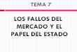LOS FALLOS DEL MERCADO Y EL PAPEL DEL …iesvandelvira.com/wp-content/uploads/2014/09/Presentación-Tema-7.pdf · intervención porque creen en la capacidad del MERCADO para regularse
