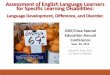 Assessment of English Language Learners for … 80 85 90 95 100 105 S&W 2013 non-EL Standardization Sample S&W 2014 non-EL Referred not eligible S&W 2014 non-EL Autistic S&W 2013 EL