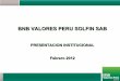 BNB VALORES PERU SOLFIN SAB - Sociedad Agente de … · • En el año 2009, el Banco Nacional de Bolivia S.A., ... • El Sr. Zalles cuenta con estudios de economía de la Universidad