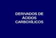 DERIVADOS DE ÁCIDOS CARBOXÍLICOS - …depa.fquim.unam.mx/amyd/archivero/DERIVADOS-DE-ACIDO_28393.pdf · NOMENCLATURA HALURO DE ÁCIDO: se cambia el prefijo ácido por el haluro