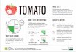 TOMATO WHAT IS IT? HOW IT FITS INTO MYPLATE … · Vegetable Group target of 2½ cups. By eating 1 large tomato, you’re almost halfway there! = ˜½ CUPS VEGGIE GROUP TARGET To