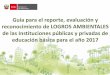 Guía para el reporte, evaluación y reconocimiento de LOGROS AMBIENTALES de las Instituciones … Matriz de Logros 2017 - Guia.pdf · aplicación transversal del enfoque ambiental