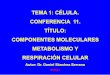 TEMA 1: CÉLULA. CONFERENCIA 11. TÍTULO: …uvsfajardo.sld.cu/sites/uvsfajardo.sld.cu/files/generalidades... · vÍnculos entre el anabolismo y el catabolismo. vías metabólicas