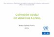 Cohesión social en América Latina - cepal.org · • Adhesión a normas e instituciones en una fase en que se difuminan las pautas de socialización y los ... cuales esos resultados
