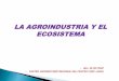 LA AGROINDUSTRIA Y EL ECOSISTEMA .Especificidad de la agroindustria La especificidad de la agroindustria