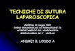 TECNICHE DI SUTURA LAPAROSCOPICA - … Aghi in Laparoscopia RETTI con monofilamento per sospensioni transparietali temporanee (es colon-sigma, tenue etc…) o sutura OVAIE CURVI ½