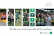 2012 Corporate Social Responsibility (CSR) Annual Report · 2012 Corporate Social Responsibility (CSR) Annual Report. ... Customer engagement index net satisfaction score 73% 