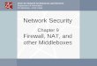 Chair for Network Architectures and Services Department of ... · Network Security, WS 2012/13, Chapter 9 6 Introduction to Network Firewalls (1) In building construction, a firewall