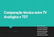 Comparação técnica entre TV Analógica e TDTprojfeup/submit_15_16/uploads/apresent_1... · Comparação técnica entre TV Analógica e TDT Trabalho realizado por: -Bruno Saraiva