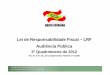 Lei de Responsabilidade Fiscal – LRF Audiência Pública · Lei de Responsabilidade Fiscal – LRF Audiência Pública 2º Quadrimestre de 2012 Art. 9º, § 4º, da Lei Complementar