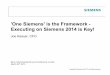 One Siemens' is the Framework - Executing on Siemens 2014 ... · Safe Harbour StatementSafe Harbour Statement This document includes supplemental financial measures that are or may
