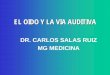 DR. CARLOS SALAS RUIZ MG MEDICINA · el oido y la via auditiva dr. carlos salas ruiz mg medicina. el oido. el oido