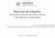 conceitos, fontes de informação, indicadores e aplicações · Mercado de trabalho: conceitos, fontes de informação, indicadores e aplicações Prof. Dr. Laumar Neves de Souza