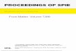 PROCEEDINGS OF SPIE .PROCEEDINGS OF SPIE Volume 7399 Proceedings of SPIE, 0277-786X, v. 7399 SPIE