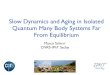 Slow Dynamics and Aging in Isolated Quantum Many Body ...krzakala/WEBSITE_Cargese/SLIDES/Schiro.pdf · Slow Dynamics and Aging in Isolated Quantum Many Body Systems Far From Equilibrium
