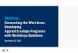 Webinar - pages2.act.org · Key Webinar Take-aways • Industry leading Apprenticeship program development and implementation is a winning best practice • WorkKeys solutions can