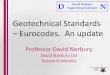 Geotechnical Standards Eurocodes. An update - Equipe Group. Professor David Norbury.pdf · Geotechnical Standards – Eurocodes. An update Professor David Norbury David Norbury Ltd
