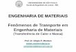 ENGENHARIA DE MATERIAIS Fenômenos de Transporte em ...sistemas.eel.usp.br/docentes/arquivos/5022779/LOM3083/AULA 3 - FTEM... · ENGENHARIA DE MATERIAIS Fenômenos de Transporte em