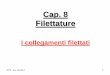 Cap. 8 Filettature · Filettature I collegamenti filettati. DTN - a.a. 2011/12 2 Si definisce filettatura un risalto a sezione costante (filetto), avvolto ad ... 5) Filettature a