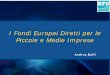 I Fondi Europei Diretti per le Piccole e Medie Imprese · I Fondi Europei Diretti per le Piccole e Medie Imprese . Andrea Boffi. Indice (1/4) Parte A – Introduzione. Il bilancio