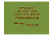 REVISIONE DEI PERCORSI DELL’ISTRUZIONE … - Decreto... · LA LEGGE 107/2015 CONFERISCE ALGOVERNO la delega perdisciplinare: la revisione dei percorsi dell'istruzione professionale