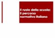Il ruolo della scuola: il percorso normativo italianoesclusione all... · il percorso normativo italiano ... «doppio sistema scolastico-educativo-normale ... attualmente considerato