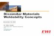 Dissimilar Materials Weldability Concepts - ewi.org · 3 December 15, 2015 Dissimilar Materials Weldability Concepts Dr. Alber Sadek Technology Lead – Materials Engineering EWI