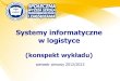Systemy informatyczne w logistyce - Radoslaw Biadunradek.kock.com.pl/www/crm/pobierz/Systemy_informatyczne_w... · ERP ang. Enterprise Resources Planning - to rozbudowana funkcjonalnie