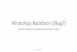 WhatsApp Backdoor (/Bug?) file The Backdoor Alice Bob Alice and Bob meet in person and verify the fingerprint 2 1 3