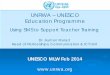 Using SMS to Support Teacher Training - UNESCO · Using SMS to Support Teacher Training . Dr. Ayman Murad . Head of Partnerships, Communication & ICT Unit . . 2 ... Research & EMIS