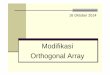 Modifikasi Orthogonal Arrayeko.staff.uns.ac.id/files/2014/09/Pertemuan-ke-tujuh-23... · 2017-06-17 · 9 23 Okt Modifikasi Orthogonal Array 10 28 Okt UKD - 2 11 30 Okt Presentasi