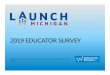 2019 EDUCATOR SURVEY - launchmichigan.org · 20.04.2018 · Methods • The 2019 Launch Michigan educator survey was conducted online. All PreK-12 public school educators in Michigan