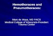 Hemothoraces and Pneumothoraces · 2017-05-26 · with Hemothorax . THANKS . Title: Hemothorax Drainage: Does Size Matter? Author: Marc de Moya Created Date: 5/22/2017 2:28:33 PM