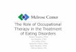 The Role of Occupational Therapy in the Treatment … Disorder Diagnosis/Classification Anorexia Nervosa •“Restriction of energy intake relative to requirements;” “intense