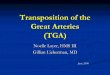Transposition of the Great Arteries - pdfs.semanticscholar.org · Transposition of the Great Arteries (TGA) Simplified definition: aorta comes off of the RV, pulmonary artery comes