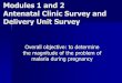 Modules 1 and 2 Antenatal Clinic Survey and Delivery Unit ... · Antenatal Clinic Survey and Delivery Unit Survey Overall objective: to determine ... G. Supervisor’s Check List