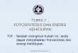 TOPIK 7 : FOTOSINTESIS DAN ENERGI tpb/files/materi/pip/kuliah PIP topik 7-05.pdf  FOTOSINTESIS DAN