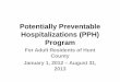Potentially Preventable Hospitalizations (PPH) Program · PPH Program in Hunt County PROGRAM GOALS: •For adult residents of Hunt County, reduce the number and/or cost of hospitalizations
