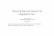 Training Neural Networks Regularizationce.sharif.edu/courses/97-98/2/ce959-1/resources/root/Slides/Regularization.pdf · Training Neural Networks Regularization M. Soleymani Sharif