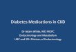 Diabetes Medications in CKD - BC Renal Agency. White...Objectives • Broadly review the current agents used for glycemic management in Type 2 DM • Understand the indications and