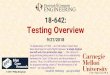 Testing Overview - course.ece.cmu.educourse.ece.cmu.edu/~ece642/lectures/16_testingquality.pdf · Get high testing coverage White box – most or all code paths Black box – all