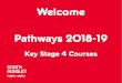 Welcome Pathways 2018-19 - southhunsley.org.uk · Pathways • Two pathways: Red and Blue • Based on Key Stage 2 results from primary school, average grades so far in Key Stage