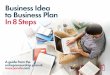 Business Idea to Business Plan In 8 Steps - cscglobal.com · The Executive Summary is the first page of your business plan and the reader’s first impression of your business. It