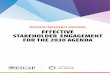 Effective Stakeholder Engagement for the 2030 Agenda COVER Stakeholder... · include those from inside an organisation (internal stakeholders) and those from outside (external stakeholders)