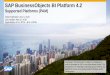 SAP BusinessObjects BI Platform 4 · SAP BusinessObjects Analysis, edition for OLAP Data Access 16. ... BI platform content is not supported directly in Safari on iPad or Chrome on