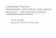 Corporate Finance: Asymmetric information and capital ...spiegel/teaching/corpfin/ppt-asym-info.pdf · Asymmetric information and capital structure – the lemons problem Yossi Spiegel