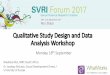 Qualitative Study Design and Data Analysis Workshop 2.pdf · Click to edit Master title style Qualitative Study Design and Data Analysis Workshop Nwabisa Shai, MRC South Africa Dr
