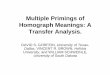 Multiple Primings of Homograph Meanings: A Transfer Analysis. · Multiple Primings of Homograph Meanings: A Transfer Analysis. DAVID S. GORFEIN, University of Texas- Dallas, VINCENT