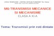 M6:TRANSMISII MECANICE SI MECANISME - isjvl. educationale/Tehnic/APR_2019... · PDF file•Să clasifice rotile dintate si angrenajele; ... Avantaje Gabarite mici Siguranta in functionre